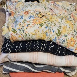 Lot Of 5 SZ LG 3 COZY LOFT LONG SLEEVE TOPS, 1  LUCKY BRAND AND 1 RACHEL ROY TOP